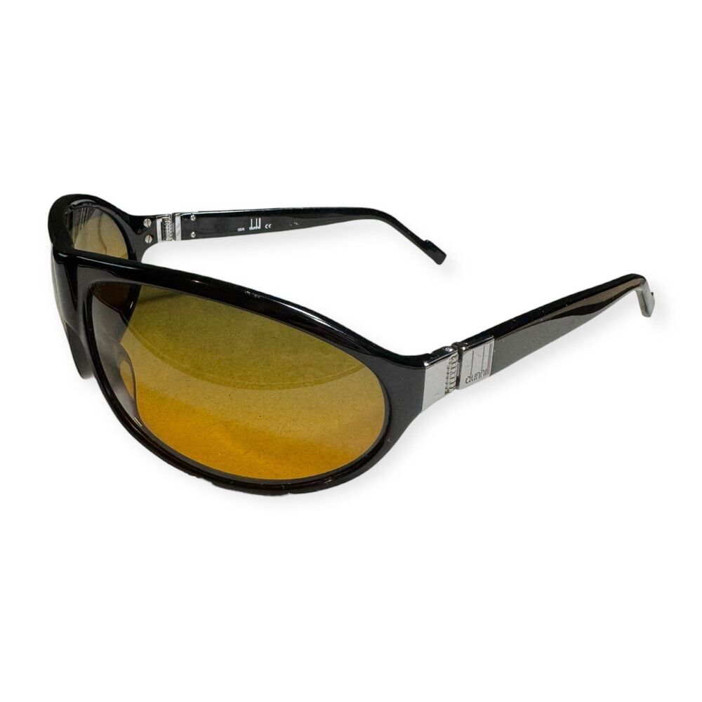 Dunhill Oval Sunglasses Black Frames Brown Lens Designer Italy 70-15-125mm‎